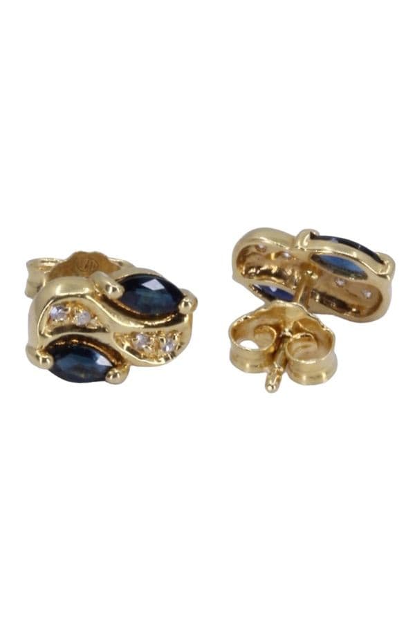 BOUCLES D'OREILLES SAPHIRS ET DIAMANTS — vue 3