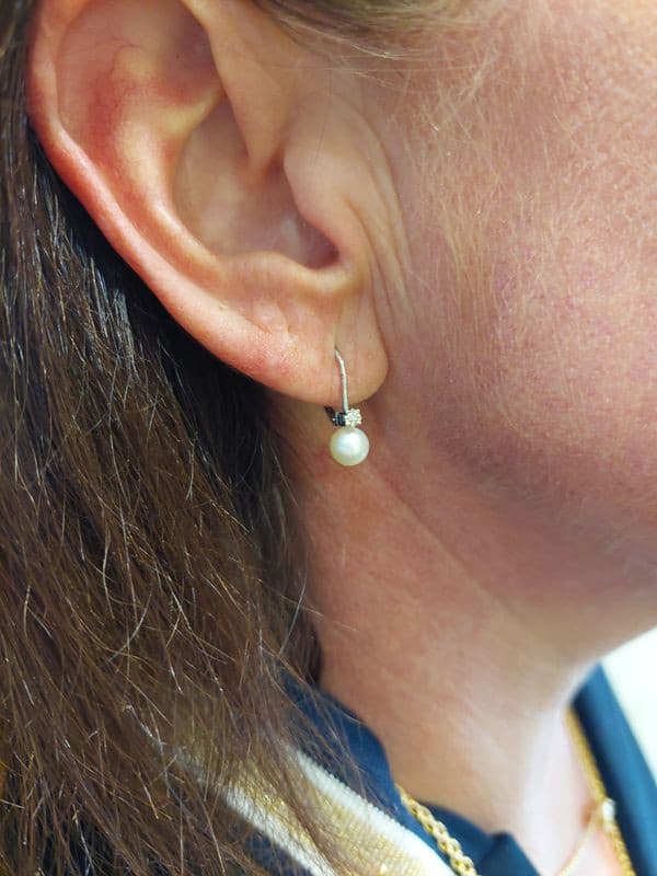 DORMEUSES PERLES ET DIAMANTS — vue 2
