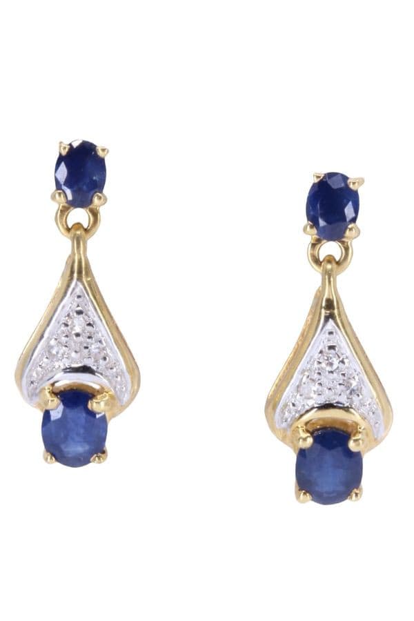 BOUCLES D'OREILLES SAPHIRS ET DIAMANTS — vue 1