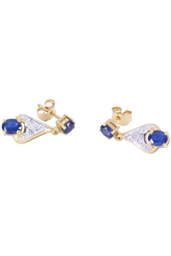 BOUCLES D'OREILLES SAPHIRS ET DIAMANTS — vue 3