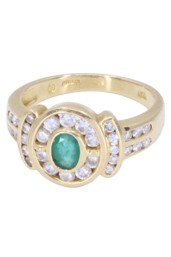 BAGUE MODERNE ÉMERAUDE ET DIAMANTS — vue 6