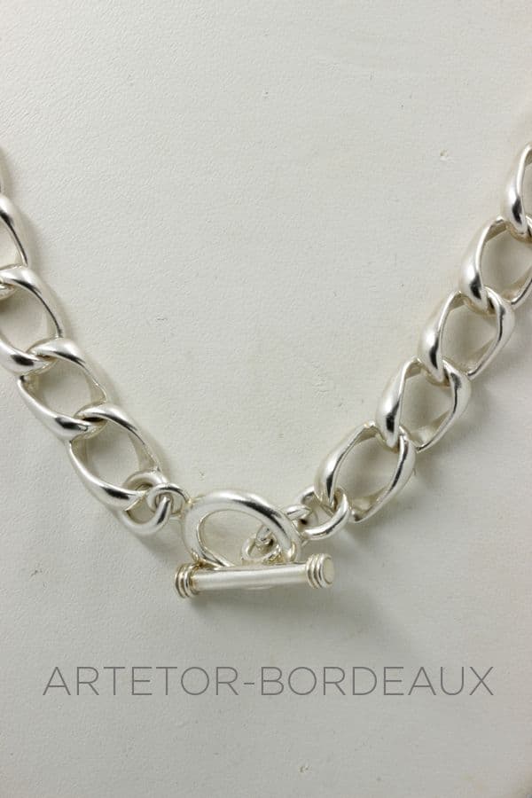 COLLIER MAILLE GOURMETTE ARGENT — vue 3