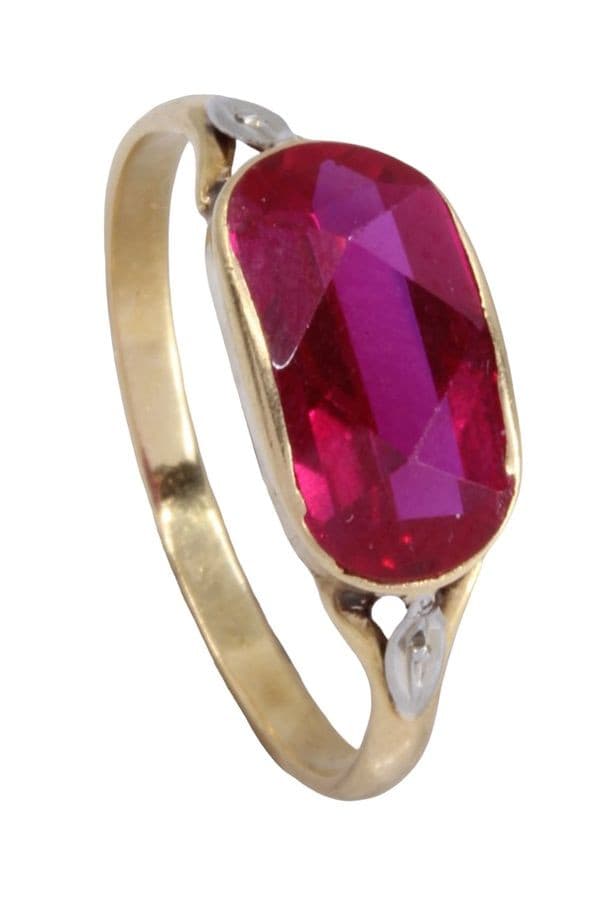 BAGUE ANCIENNE RUBIS — vue 5