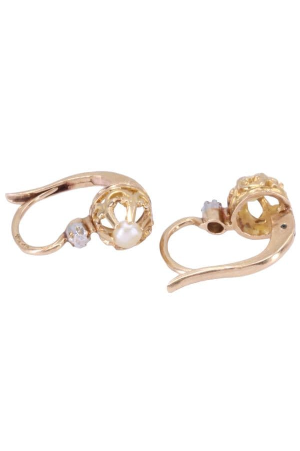 DORMEUSES ANCIENNES PERLES ET DIAMANTS — vue 3