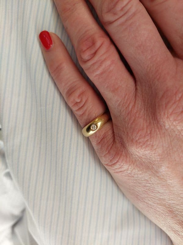 BAGUE JONC ANGLAIS DIAMANT — vue 2