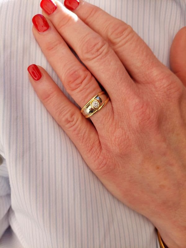 BAGUE JONC DIAMANT 2 ORS — vue 2