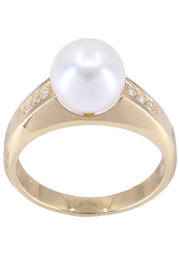 BAGUE PERLE ET DIAMANTS — vue 1