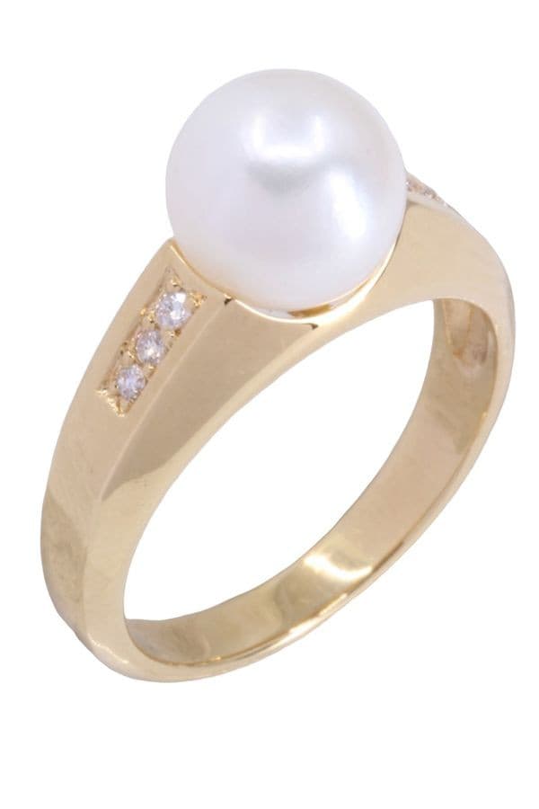 BAGUE PERLE ET DIAMANTS — vue 3