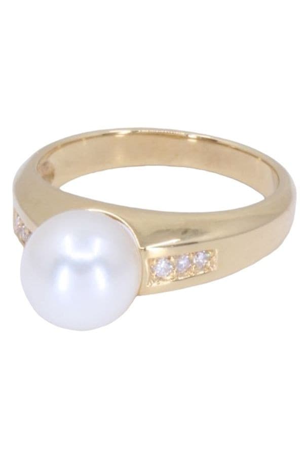 BAGUE PERLE ET DIAMANTS — vue 6