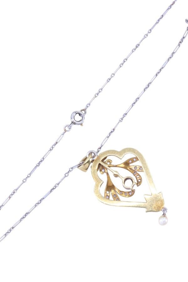 COLLIER ART-DÉCO PERLE ET DIAMANTS — vue 5