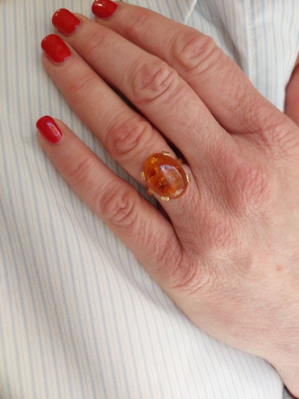 BAGUE MODERNE AMBRE — vue 2