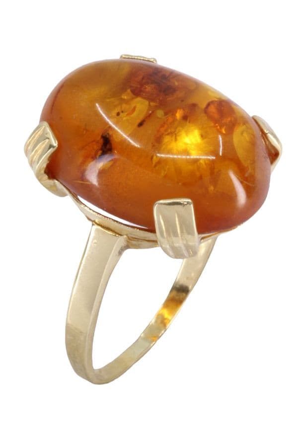 BAGUE MODERNE AMBRE — vue 3