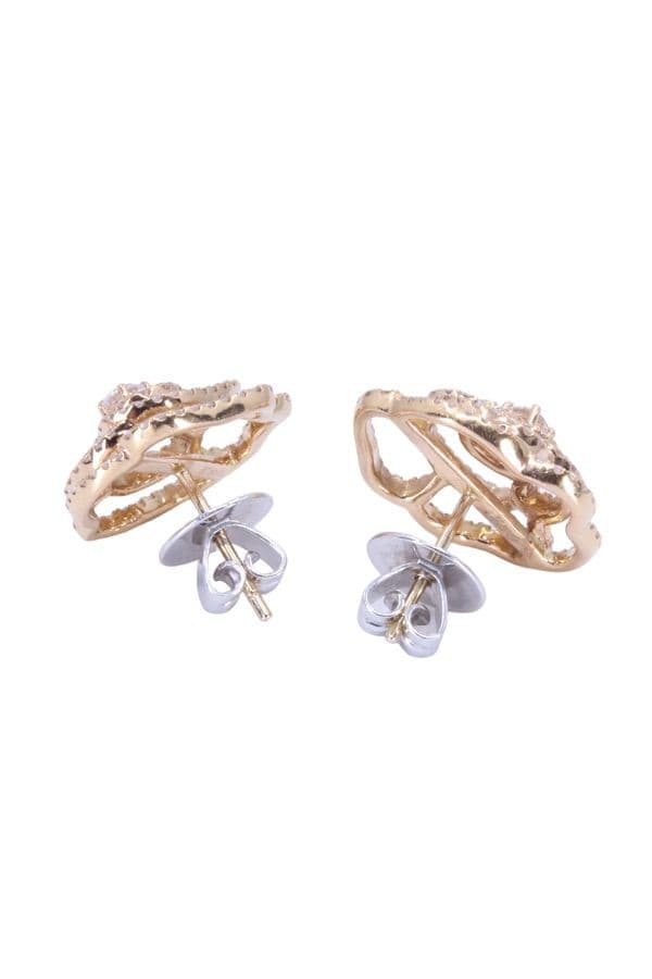 BOUCLES D'OREILLES ROSES DIAMANTÉES — vue 4