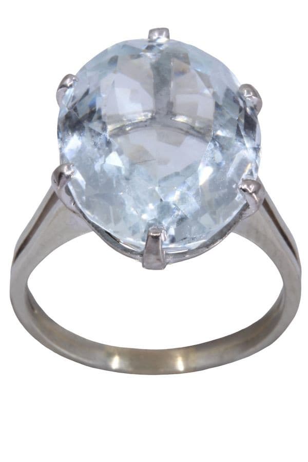 BAGUE MODERNE AIGUE-MARINE — vue 1