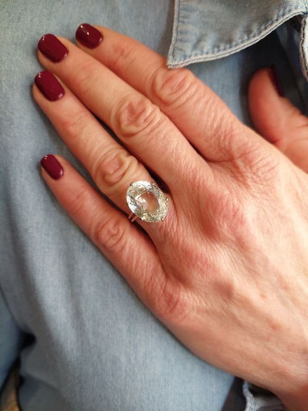BAGUE MODERNE AIGUE-MARINE — vue 2