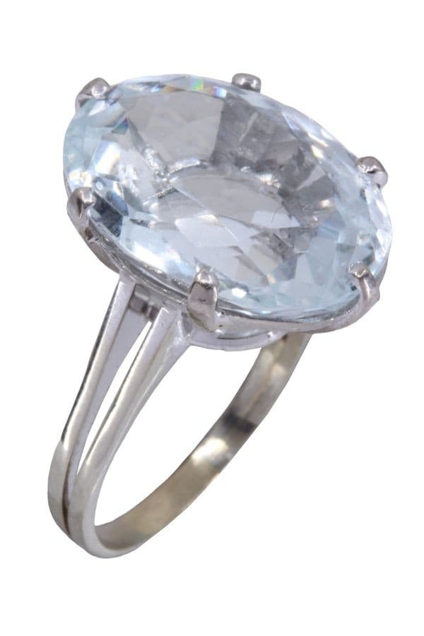 BAGUE MODERNE AIGUE-MARINE — vue 3