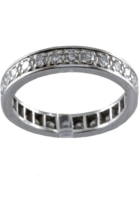 ALLIANCE ANCIENNE PLATINE ET DIAMANTS — vue 1