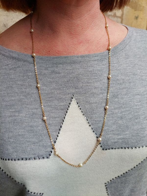 COLLIER MODERNE PERLES — vue 2