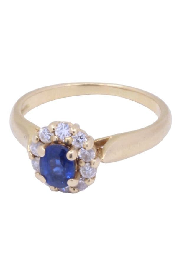 BAGUE MARGUERITE SAPHIR ET DIAMANTS — vue 6