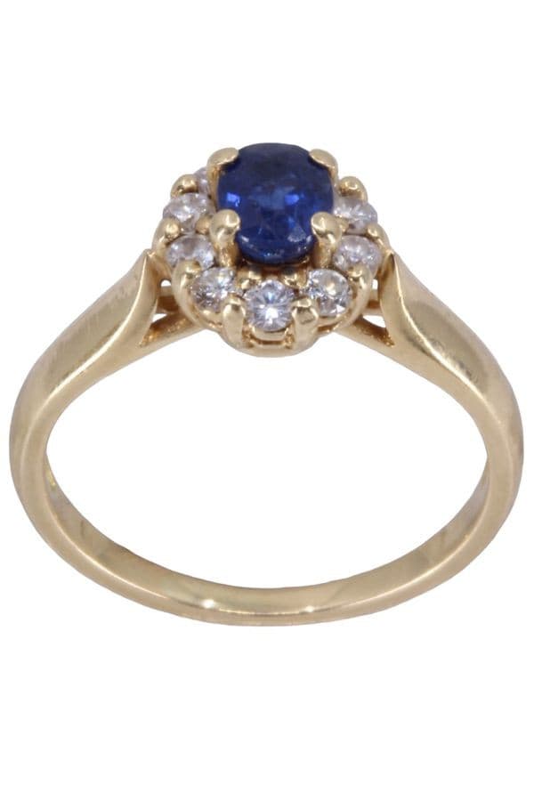 BAGUE MARGUERITE SAPHIR ET DIAMANTS — vue 1