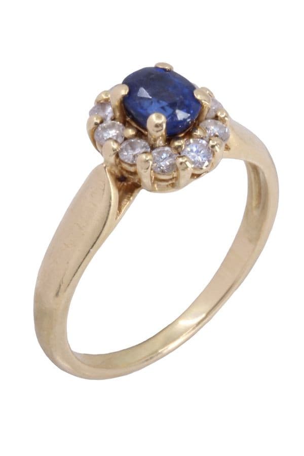 BAGUE MARGUERITE SAPHIR ET DIAMANTS — vue 3