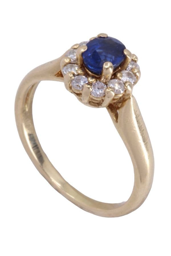 BAGUE MARGUERITE SAPHIR ET DIAMANTS — vue 5