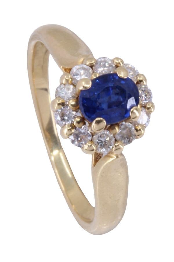 BAGUE MARGUERITE SAPHIR ET DIAMANTS — vue 4