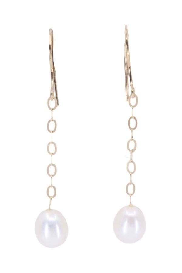 BOUCLES D'OREILLES PENDANTES PERLES — vue 1