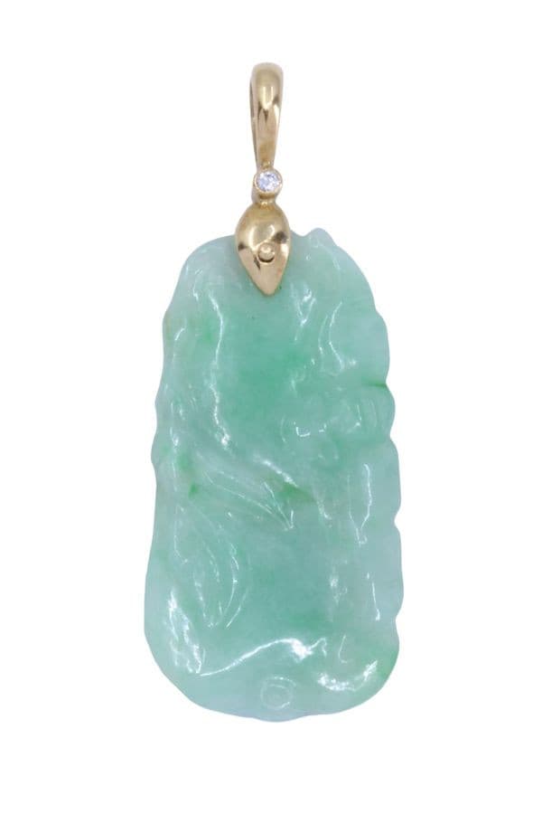 PENDENTIF JADE ET DIAMANT — vue 1