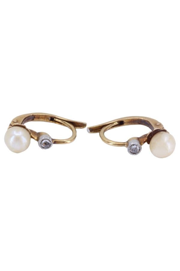 DORMEUSES ANCIENNE PERLES ET DIAMANTS — vue 3