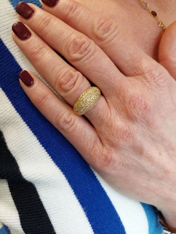 BAGUE JONC PAVAGE DIAMANTS — vue 2