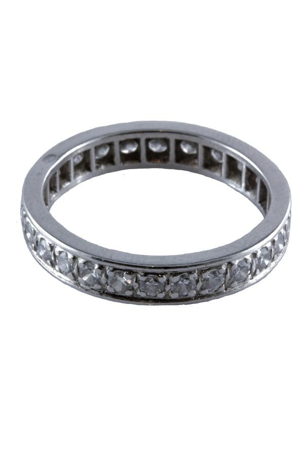 ALLIANCE ANCIENNE PLATINE ET DIAMANTS — vue 2