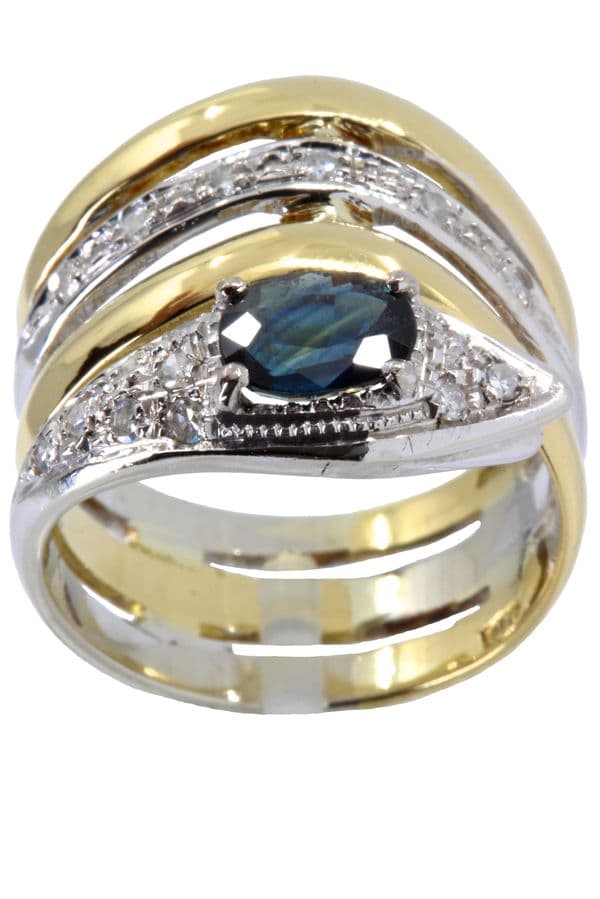 BAGUE SERPENT SAPHIR ET DIAMANTS — vue 1
