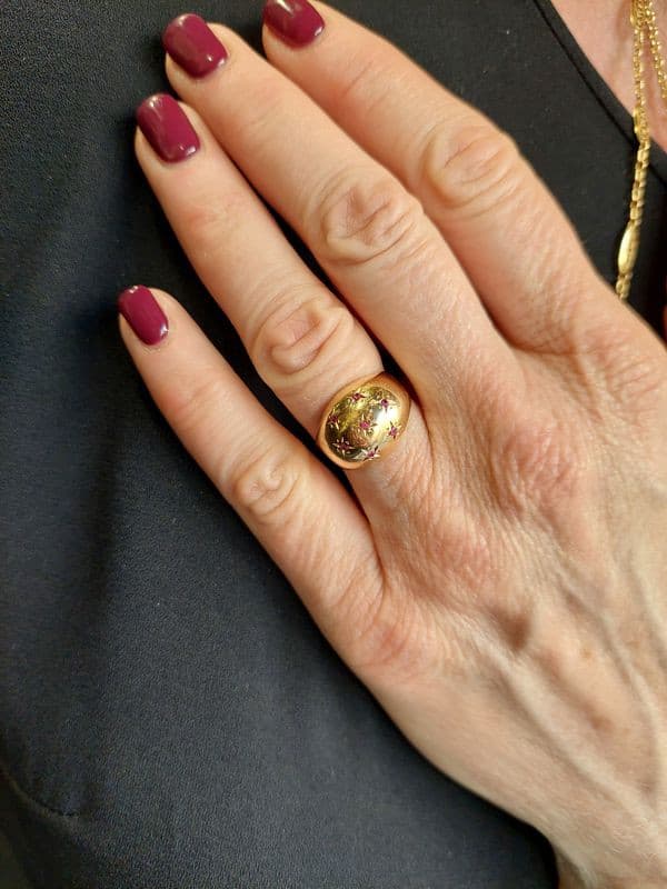 BAGUE BOULE RUBIS — vue 2