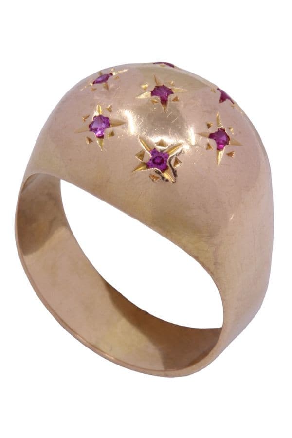 BAGUE BOULE RUBIS — vue 3