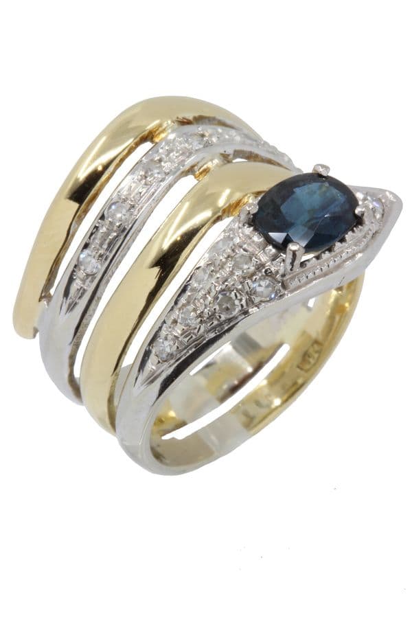 BAGUE SERPENT SAPHIR ET DIAMANTS — vue 3