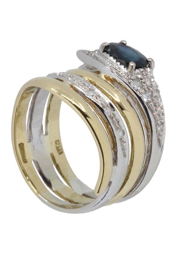 BAGUE SERPENT SAPHIR ET DIAMANTS — vue 4