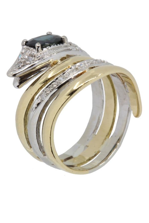 BAGUE SERPENT SAPHIR ET DIAMANTS — vue 5