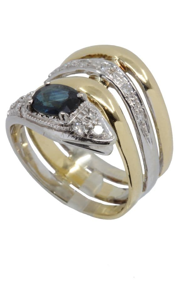 BAGUE SERPENT SAPHIR ET DIAMANTS — vue 6
