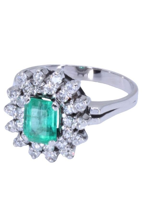 BAGUE POMPADOUR ÉMERAUDE ET DIAMANTS — vue 5