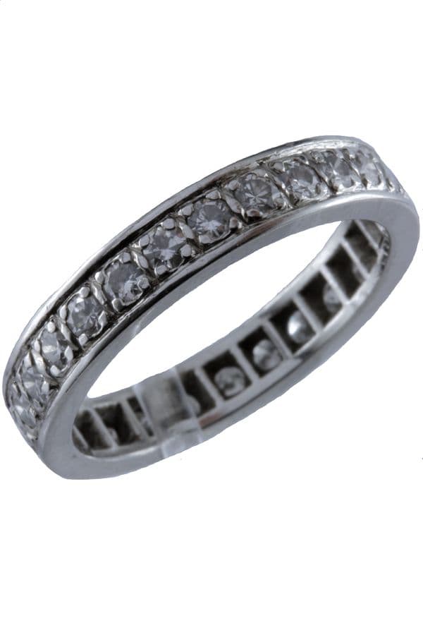 ALLIANCE ANCIENNE PLATINE ET DIAMANTS — vue 3