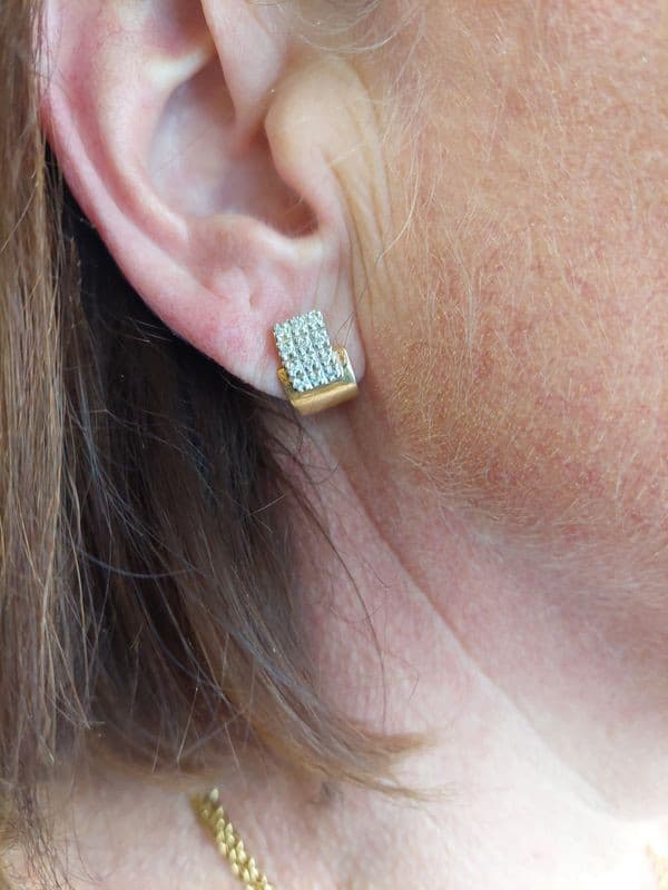 BOUCLES D'OREILLES PAVAGE DIAMANTS — vue 2