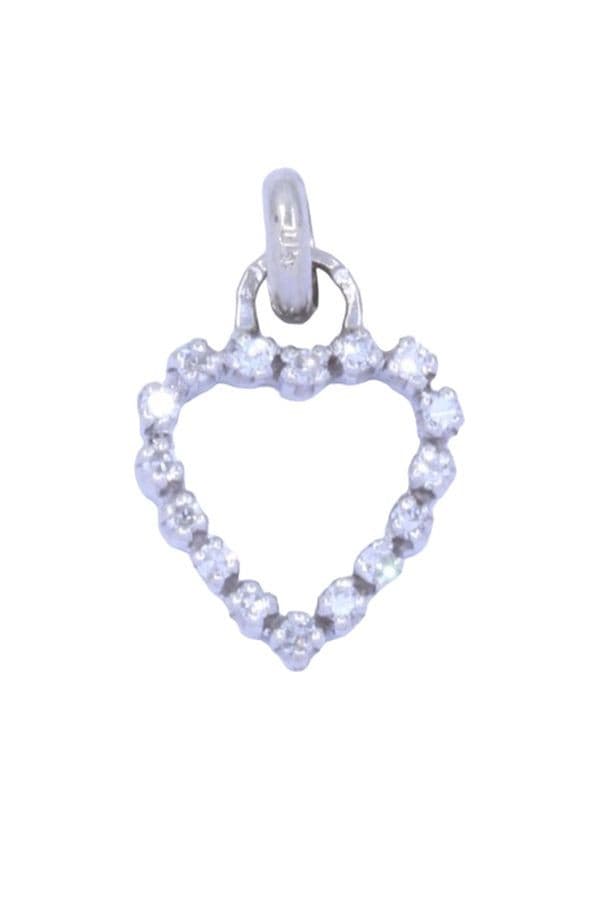 PENDENTIF CŒUR DIAMANTS — vue 1