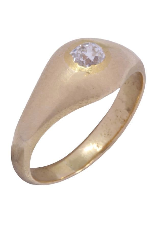 BAGUE JONC ANGLAIS DIAMANT — vue 3