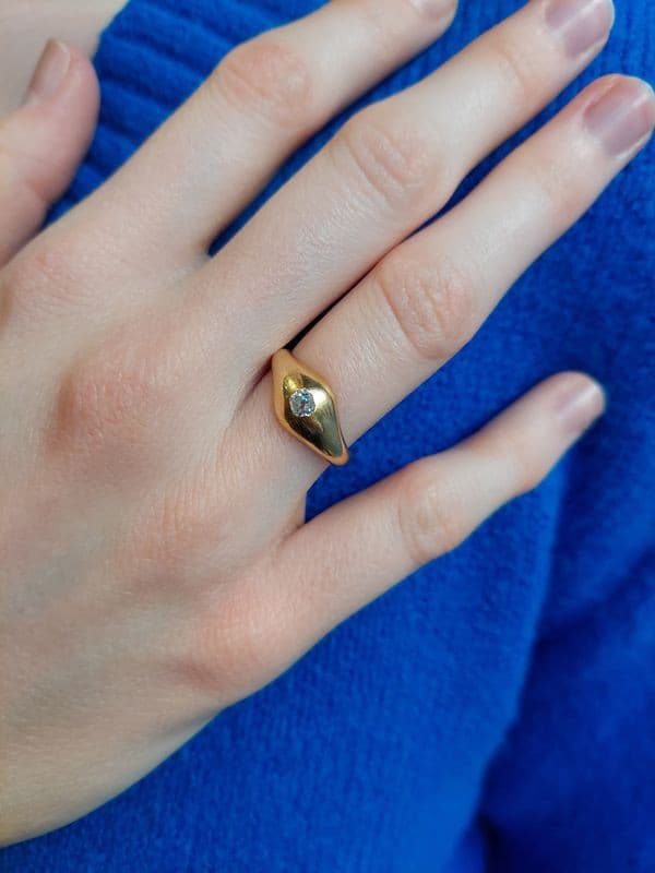 BAGUE JONC ANGLAIS DIAMANT — vue 2
