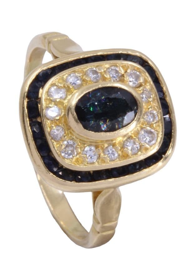 BAGUE MODERNE SAPHIRS ET DIAMANTS — vue 4