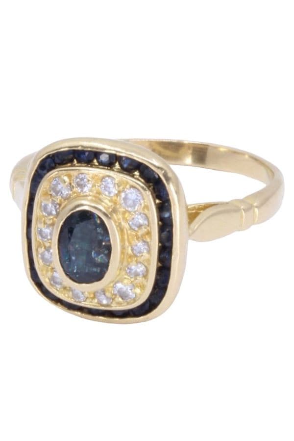 BAGUE MODERNE SAPHIRS ET DIAMANTS — vue 5