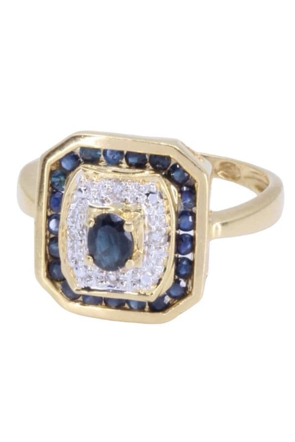 BAGUE MODERNE SAPHIRS ET DIAMANTS — vue 5