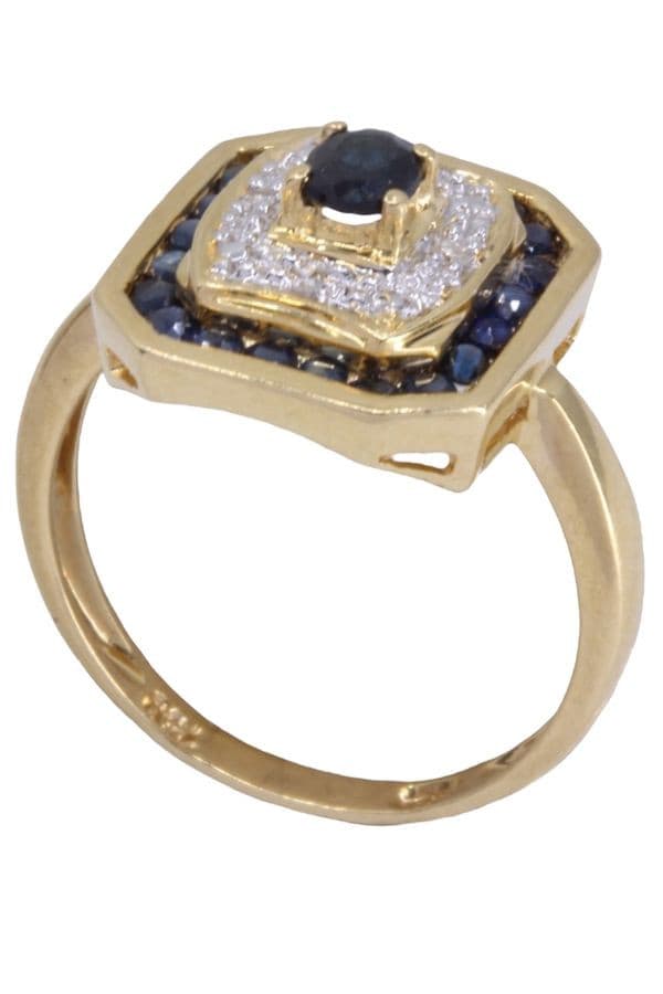 BAGUE MODERNE SAPHIRS ET DIAMANTS — vue 4