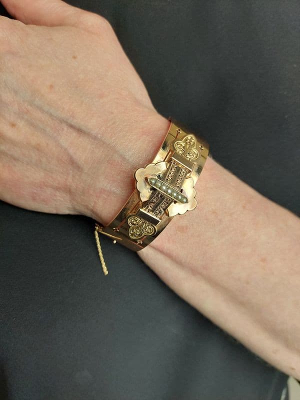BRACELET NAPOLÉON III PERLES FINES — vue 2